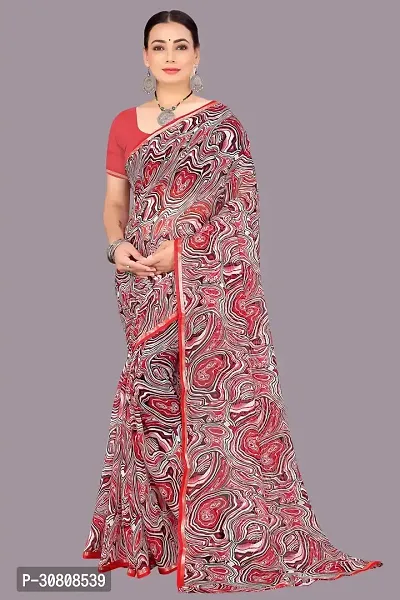 Stylish Pink Chiffon Saree With Blouse Piece For Women