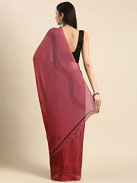 Stylish Maroon Georgette Saree With Blouse Piece For Women-thumb1