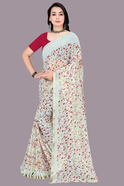 Stylish Chiffon Saree with Blouse piece For Women