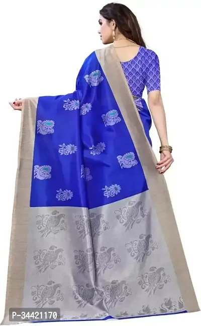 Beautiful Art Silk Printed Women Saree with Blouse Piece-thumb4