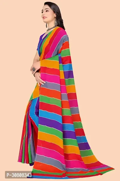 Stylish Multicoloured Georgette Saree With Blouse Piece For Women-thumb3