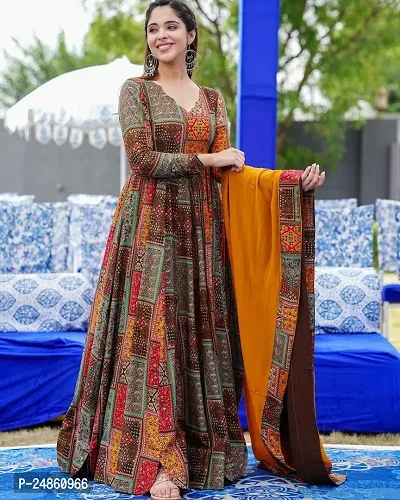 Classic Stitched Ethnic Gowns For Women-thumb0