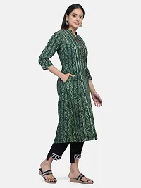 Alluring Green Cotton Hand Block Printed Straight Kurta For Women-thumb4