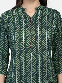 Alluring Green Cotton Hand Block Printed Straight Kurta For Women-thumb3