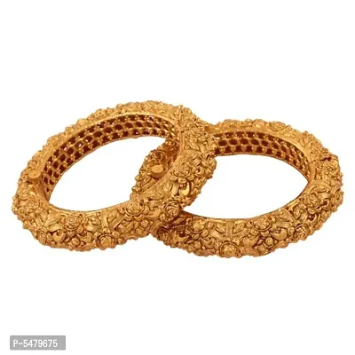 Alluring Traditional Gold Plated Bangles For Women- Pack Of 2-thumb0