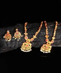 South Indian Traditional Necklace Jewellery Combo Set Jewellery For Womens - For All Occasion-thumb1