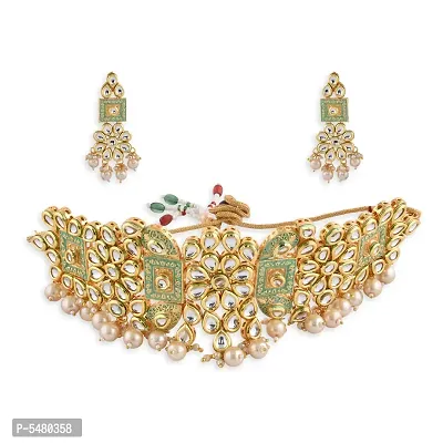 Green Kundan Necklace Sets Jewellery For Women's - For All Occasion-thumb0