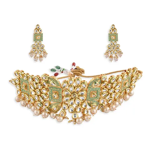 Elegant Gold Plated Alloy Cubic Zirconia Jewellery Set