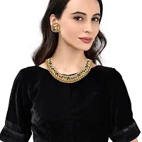 Multicolour Stone Studded Metallic Necklace Set Jewellery For Women's - For All Occasion-thumb4