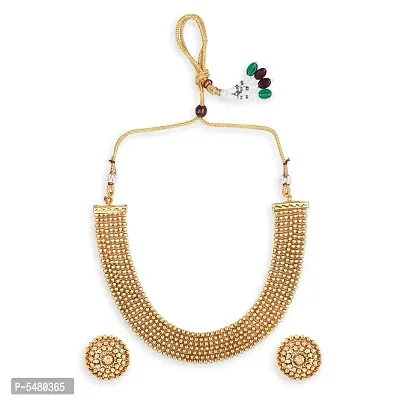 Gold Plated South Indian Designer Necklace Sets Jewellery For Women's - For All Occasion-thumb0