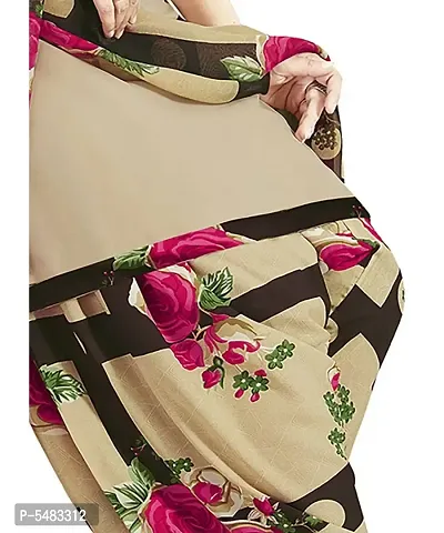 Stylish Synthetic Beige Printed Dress Material With Dupatta Set For Women-thumb3