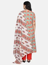 Stylish Cotton Multicoloured Floral Printed Kurta With Pant And Dupatta Set For Women-thumb2