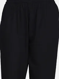 Stylish Rayon Black Solid Kurta With Pant And Dupatta Set For Women-thumb2