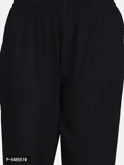Stylish Rayon Black Solid Kurta With Pant And Dupatta Set For Women-thumb3