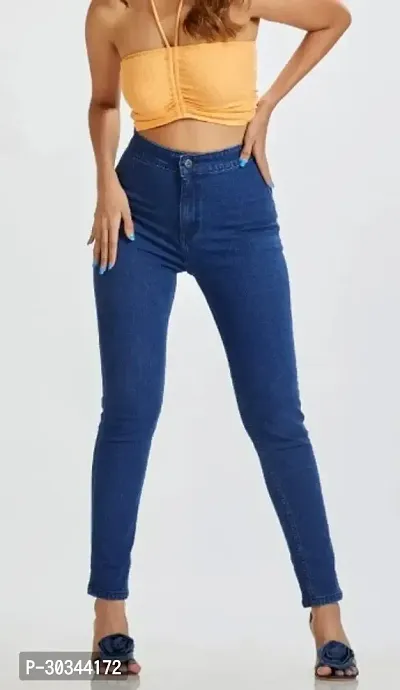 Stylish Denim Solid Jeans for Women-thumb4