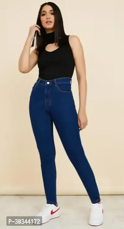 Stylish Denim Solid Jeans for Women-thumb3