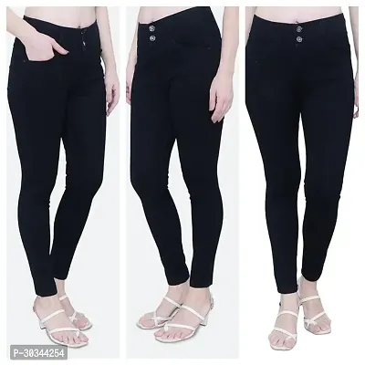 Stylish Denim Solid Jeans for Women-thumb3