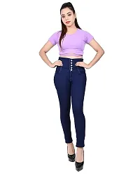 Stylish Denim Solid Jeans for Women-thumb3