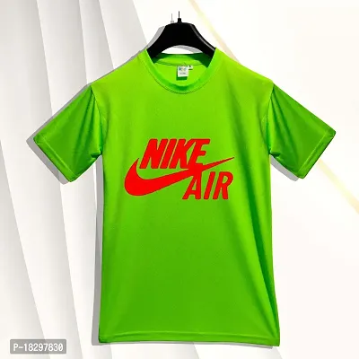 Reliable Green Polyester Printed Round Neck Tshirt For Men