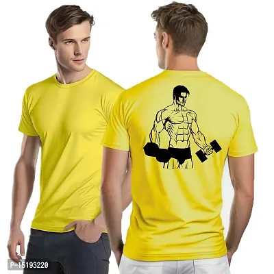 Reliable Yellow Polyester  Round Neck Tees For Men