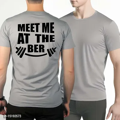 Reliable Grey Polyester  Round Neck Tees For Men-thumb0