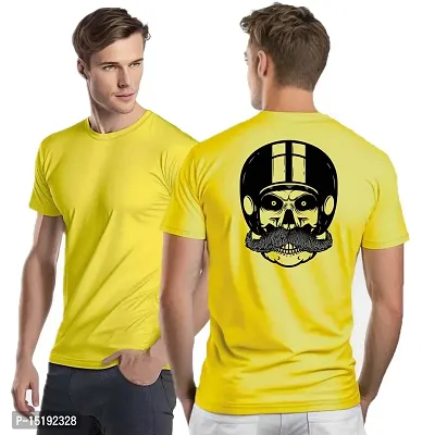 Reliable Yellow Polyester  Round Neck Tees For Men