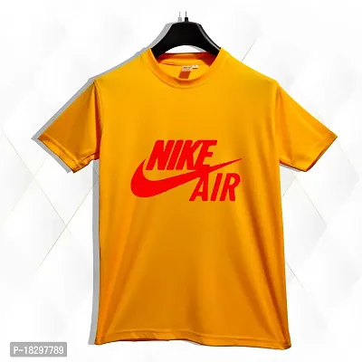 Reliable Yellow Polyester Printed Round Neck Tshirt For Men-thumb0