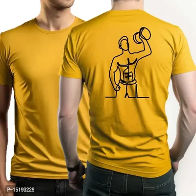 Reliable Gold Polyester  Round Neck Tees For Men