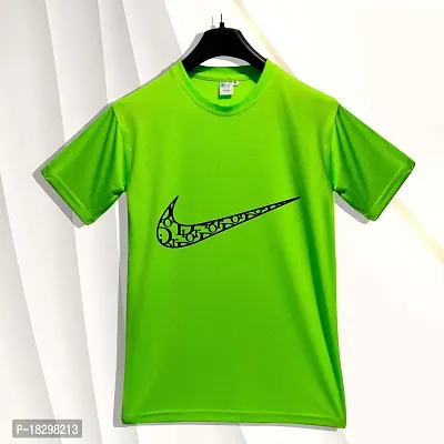 Reliable Green Polyester Printed Round Neck Tshirt For Men-thumb0