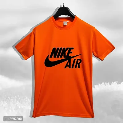 Reliable Orange Polyester Printed Round Neck Tshirt For Men-thumb0