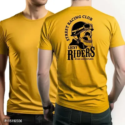 Reliable Golden Polyester  Round Neck Tees For Men