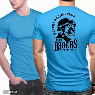 Reliable Blue Polyester  Round Neck Tees For Men