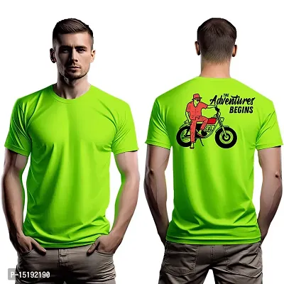 Reliable Green Polyester  Round Neck Tees For Men-thumb0