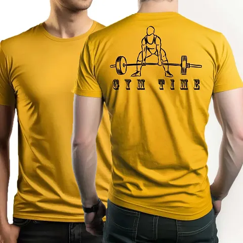New Reliable Gold Polyester  Round Neck Tees For Men