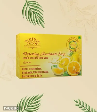 Unisex Handmade Herbal Daily Lemon Bath And Handwash Soap Paraben Free Refreshing Natural Lime Bar- 125 Grams