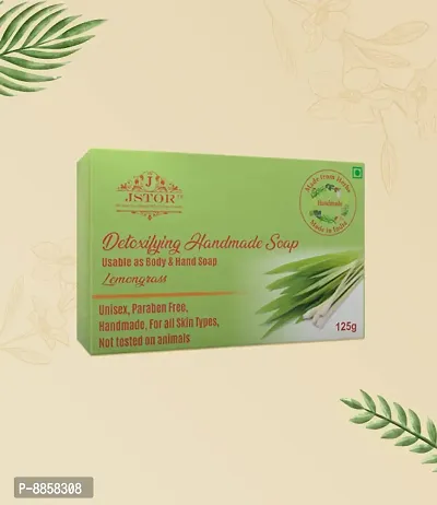 Unisex Handmade Daily Lemongrass Soap Natural Organic Paraben Free Detoxifying Bath And Handwash Bar-125 Grams-thumb0