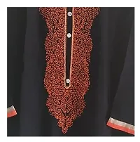 SRI RAGHAVENDRA TEXTILES Women's Side Open Soft Cotton Stylish Kurtis and 3/4 Sleeve (Black)_(Size-XL)-thumb2