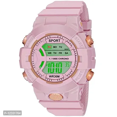 Digital Cool Pink Watch Layout Sport Watch for Girls