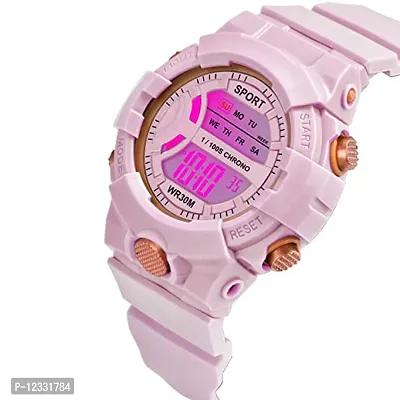 Digital Cool Pink Watch Layout Sport Watch for Girls
