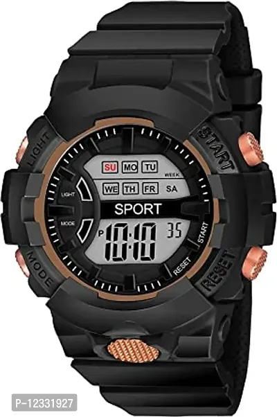 Digital Cool Black Watch Layout Sport Watch for Girls