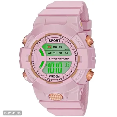 Sports Digital Watch for Girls, Multi Functional Silicon Strap Wrist Watch-thumb0