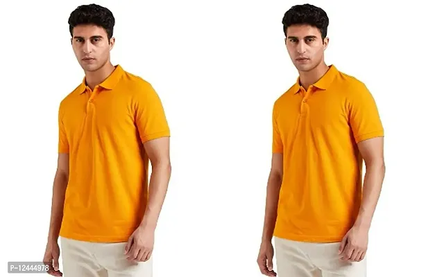 Stylish Cotton Solid Polo T-Shirt For Men Pack Of 2-thumb0