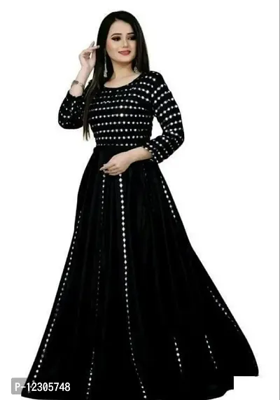 Stylish Rayon Embellished Ethnic Gown For Women-thumb0