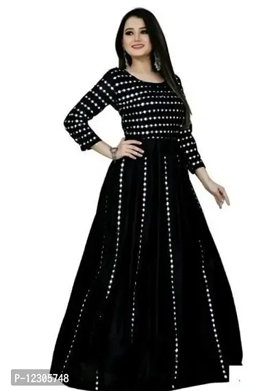 Stylish Rayon Embellished Ethnic Gown For Women-thumb2