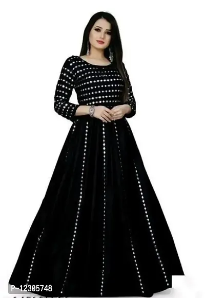 Stylish Rayon Embellished Ethnic Gown For Women-thumb3