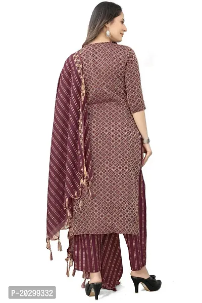 Beautiful Khadi Cotton Kurta Bottom and Dupatta Set-thumb2