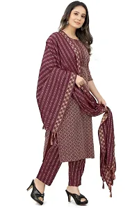 Beautiful Khadi Cotton Kurta Bottom and Dupatta Set-thumb3