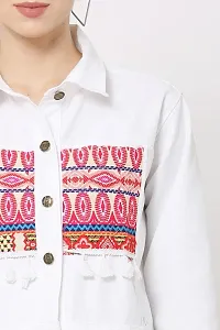 RIHANI FAB Embroidered Jackets TOP for Women (M, White)-thumb4