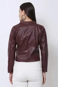 RIHANI FAB DARK COLOR LEATHER JACKET FOR WOMEN (L, DARK BROWN)-thumb4