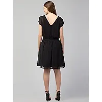 RIHANI FAB Embellished Waist Black Dress for Women-thumb1